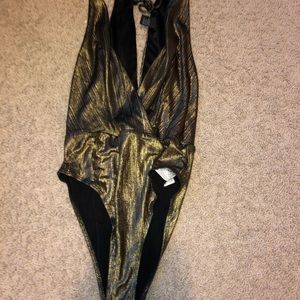 Forever 21 gold body suit